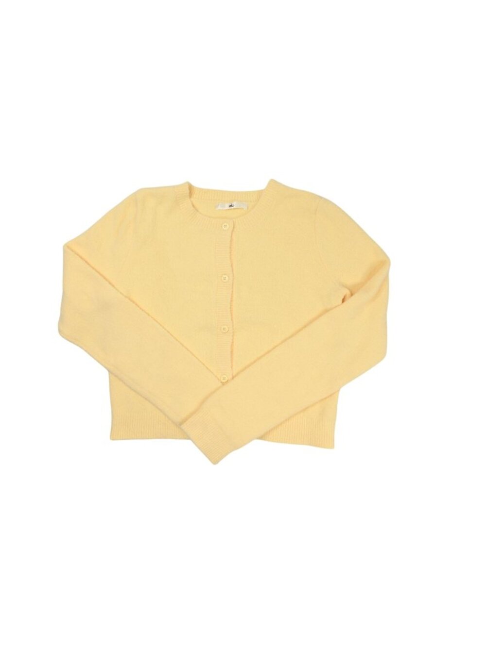 ALO Yoga Snuggle Up Sweater Cropped Cardigan in Butter Yellow